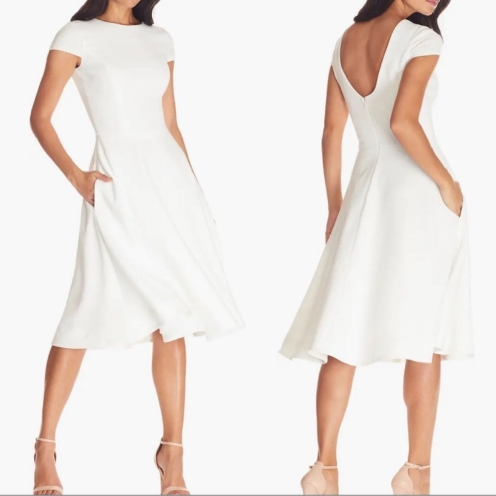 Dress the Population White Midi Dress